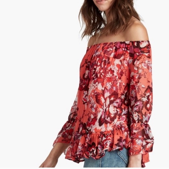 Lucky Brand Tops - LUCKY BRAND floral off shoulder flowy blouse XS